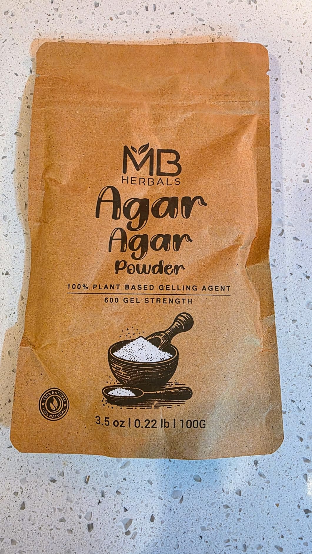 MB Herbals Agar Agar Powder, 3.5 oz (100g) | Plant-Based Gelling Agent | 600 Gel Strength | Vegetarian Gelatin Alternative | Ideal for Jellies, Desserts & Culinary Applications customer photo 2