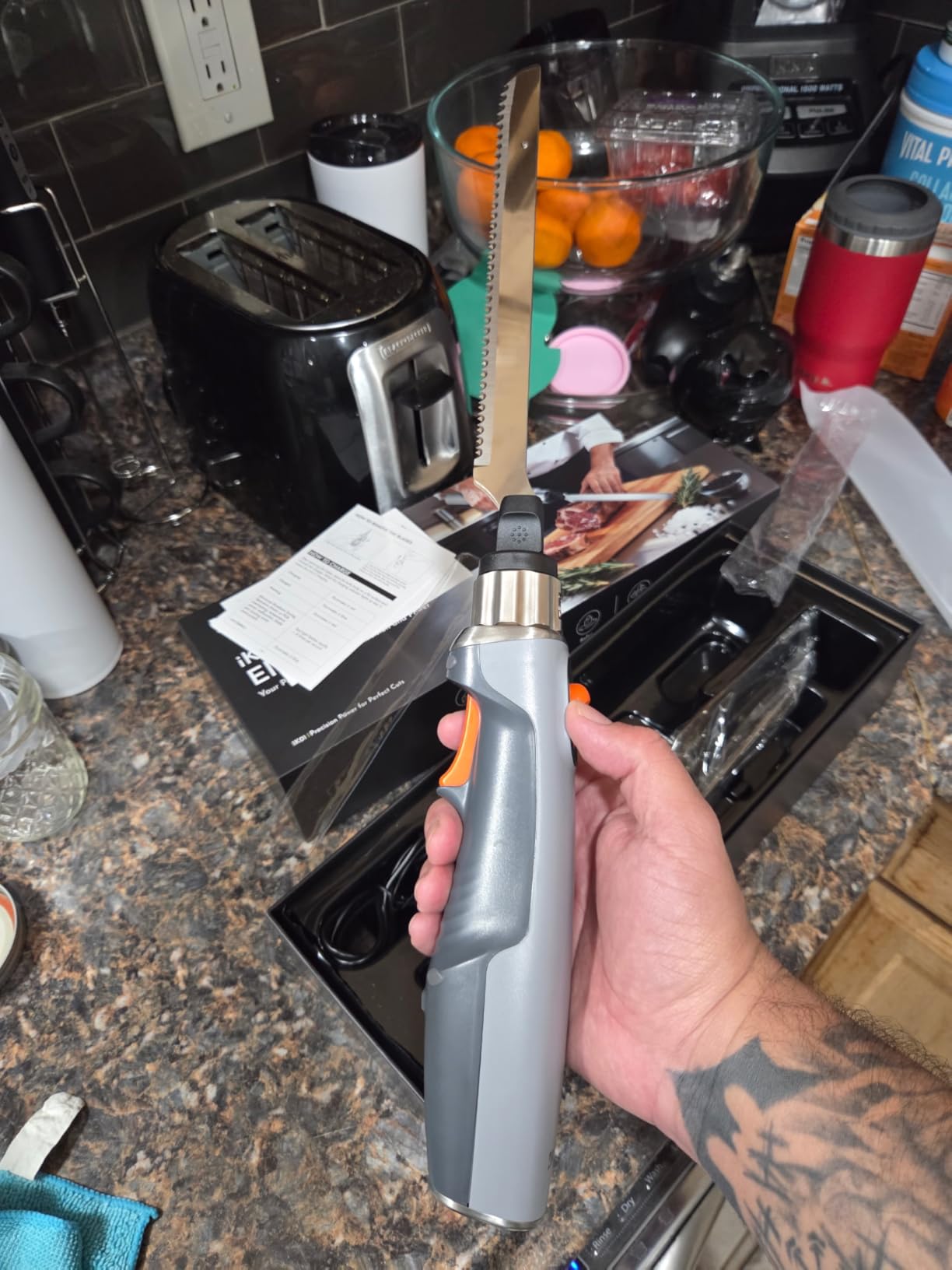 SliceMaster Cordless Electric Knife, 45W High-Torque Motor, 9.3