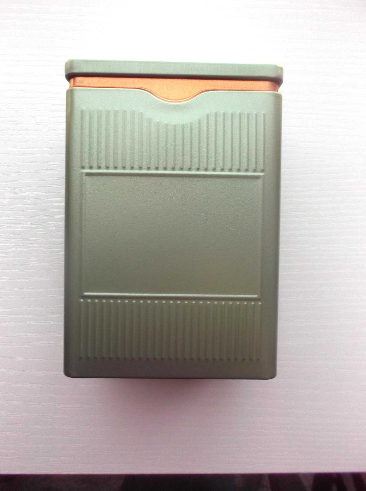 Tea Tin, Premium Tight Sealing Metal Canister with Press On Lid, Storage Tin for Loose Leaf, Tea Bags, Coffee Beans & Spices, Ideal for Kitchen Countertop & Pantry, Green Square Tinplate Can customer photo 1