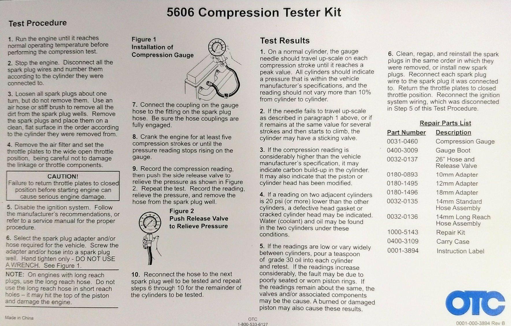 OTC 5606 Compression Tester Kit for Gasoline Engines customer photo 2