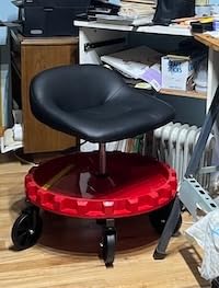 Traxion 2-230 Monster Rolling Padded Mechanic Stool Seat Garage Shop Roller Work Chair with Wheels and Tool Tray, Heavy-Duty 400-lb Capacity customer photo 1