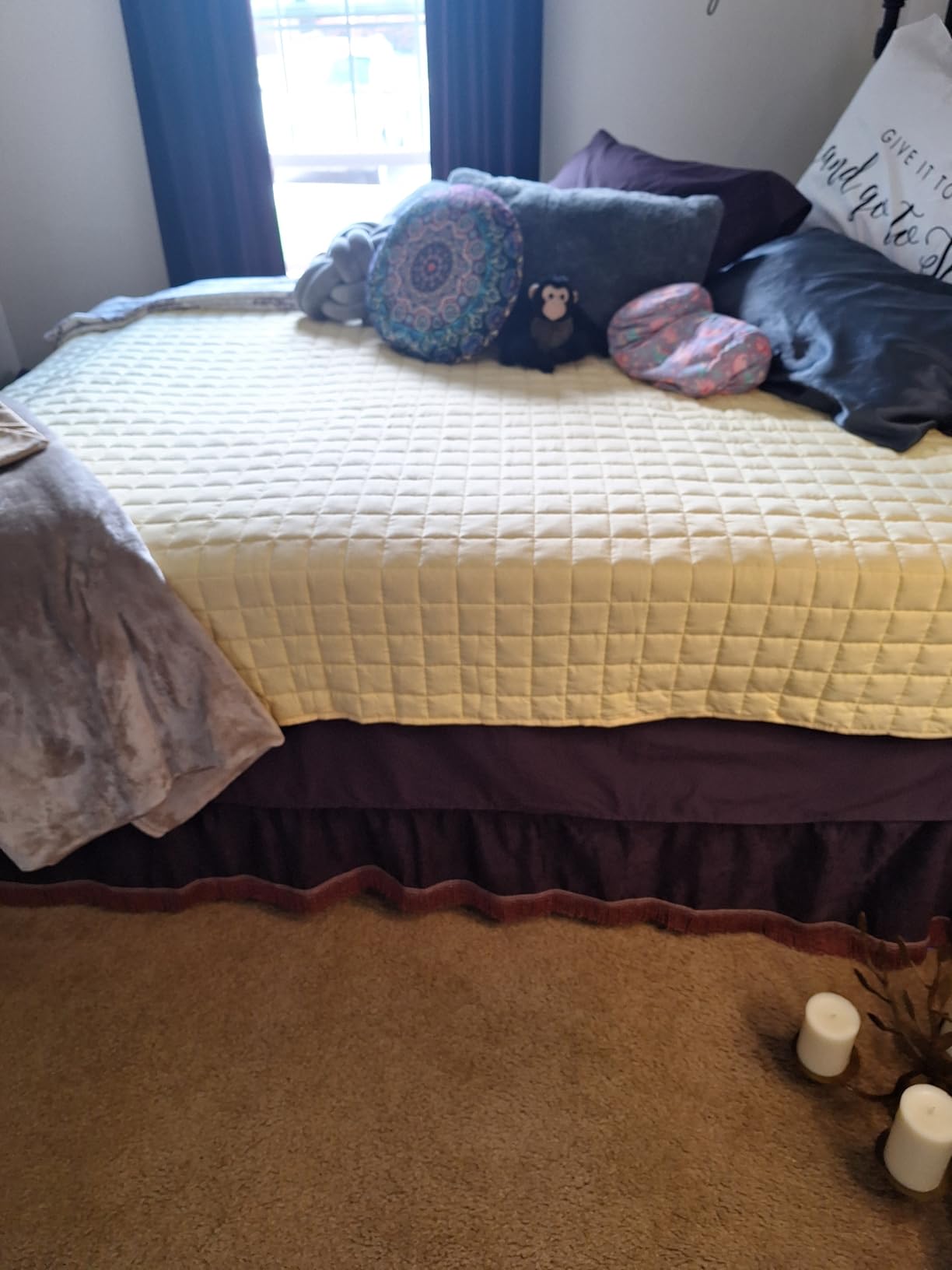 YnM 15lbs Weighted Blanket for Adults, 48x72 Inches, Dark Grey customer photo 2