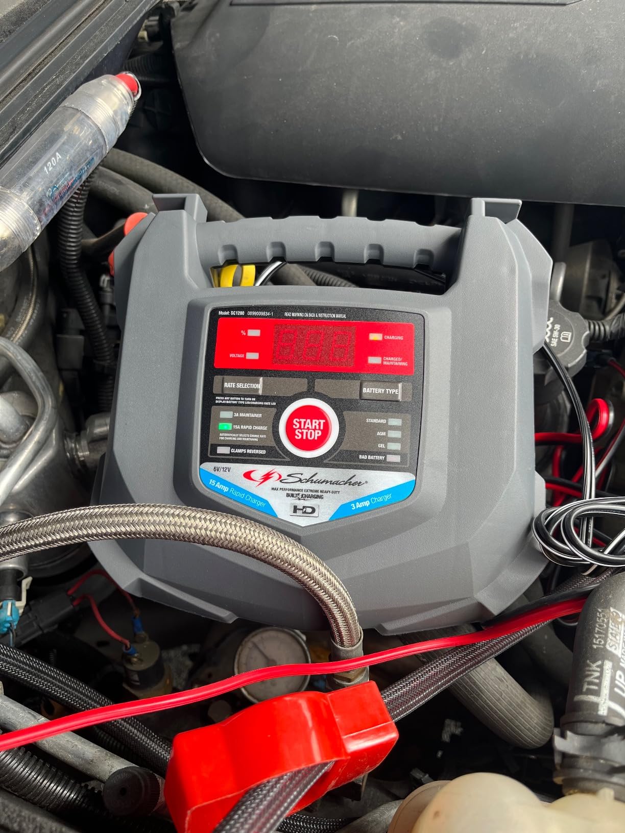 Schumacher Electric 15A Car Battery Charger and Maintainer, 4-in-1 Solution, for 6V/12V Power Sport, Automotive, and Marine Batteries, SC1280 customer photo 1