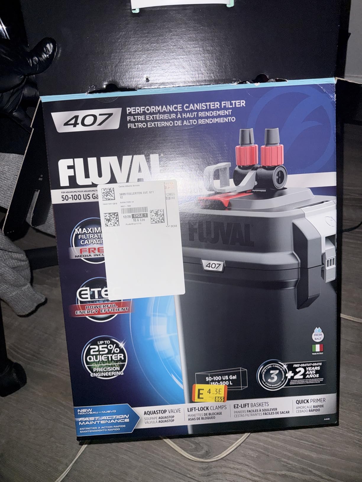 Fluval 307 Perfomance Canister Filter for Aquariums up to 70 Gallons customer photo 1