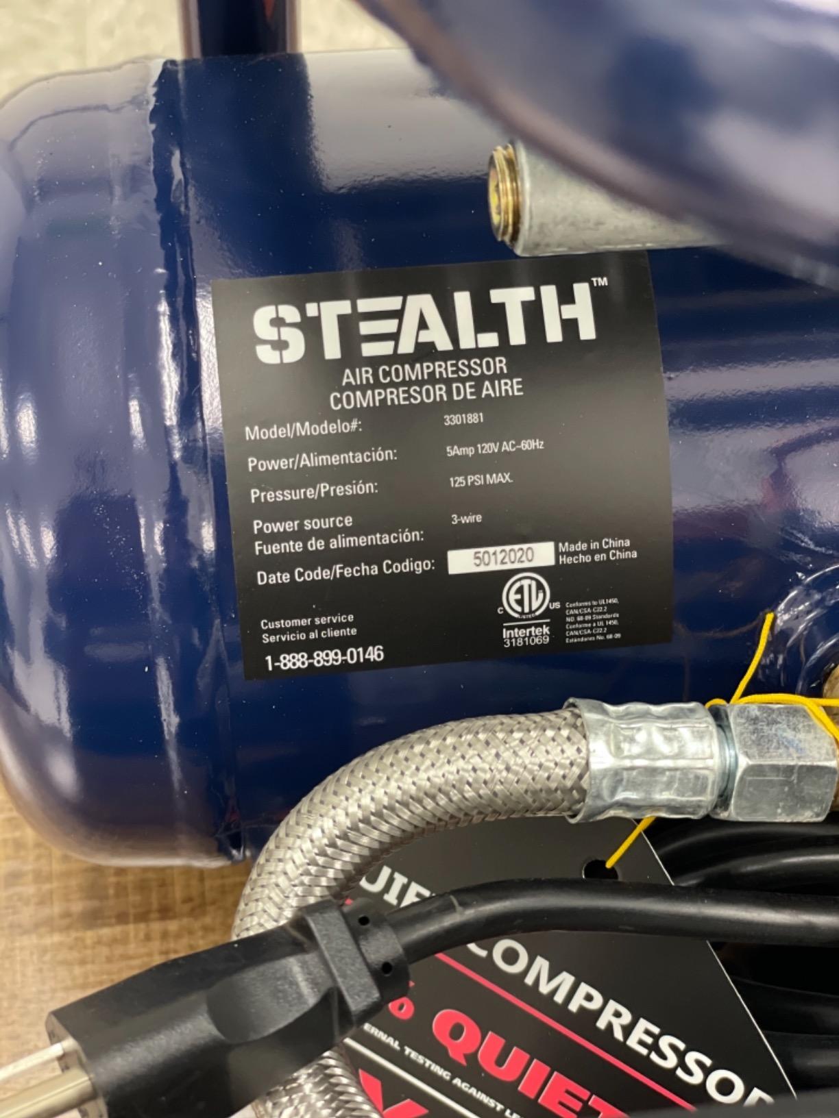 Stealth Air Compressor 2 Gallon, 3/4 HP Oil-Free, Less than 60dB Ultra Quiet customer photo 2