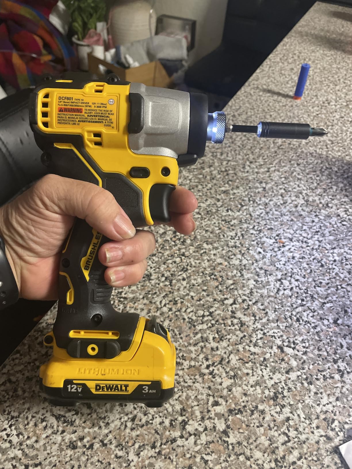 DEWALT XTREME 12V MAX* Impact Driver, Cordless, 1/4-Inch, Tool Only (DCF801B) customer photo 1