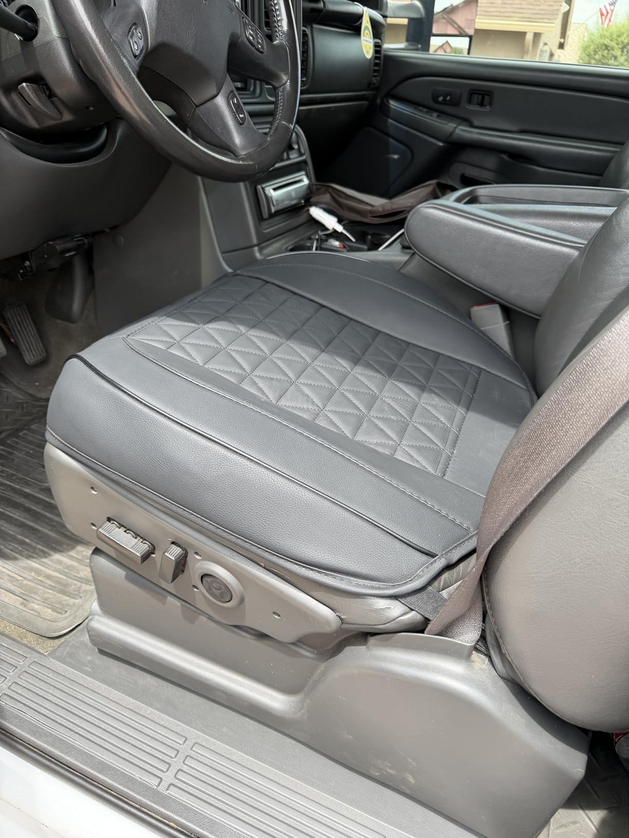 Black Panther Luxury Faux Leather Car Seat Cover Front Bottom Seat Cushion Cover, Anti-Slip and Wrap Around The Bottom, Fits 95% of Vehicles - 1 Piece,Black customer photo 1