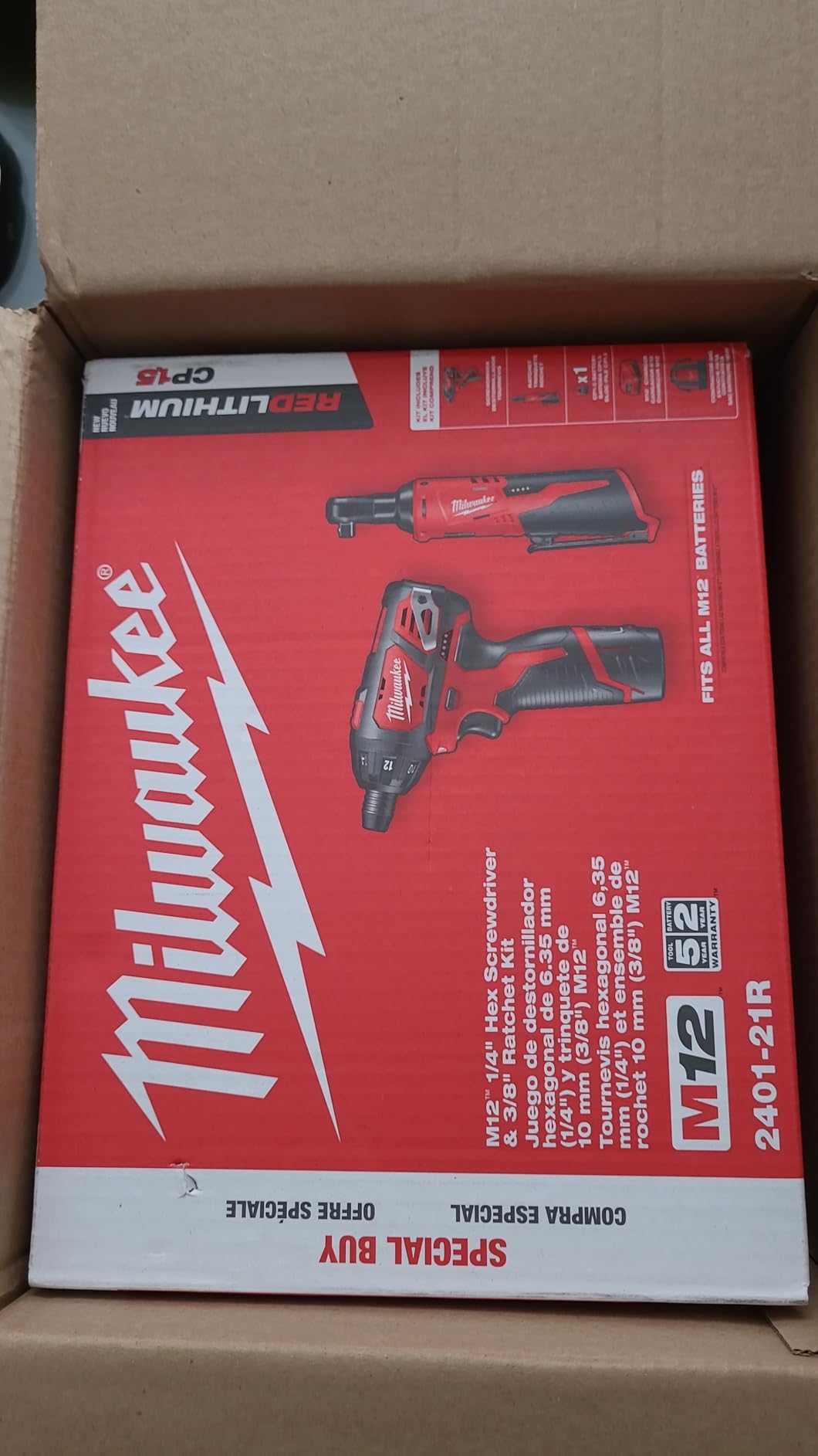 Milwaukee M12 12-Volt Lithium-Ion Cordless 3/8 in. Ratchet and Screwdriver Combo Kit (2-Tool) with Battery, Charger, Tool Bag customer photo 1