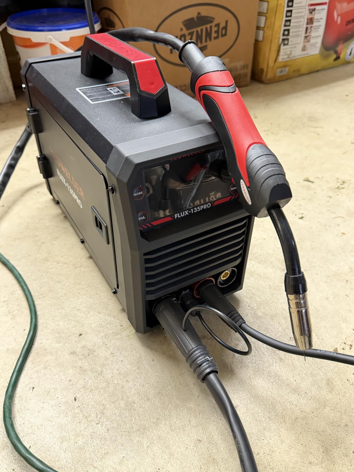 YESWELDER 135A MIG Welder, 110V Flux Core MIG/Lift TIG/Stick 3-in-1 Large LED Digital Display Welding Machine IGBT Inverter Welder customer photo 1