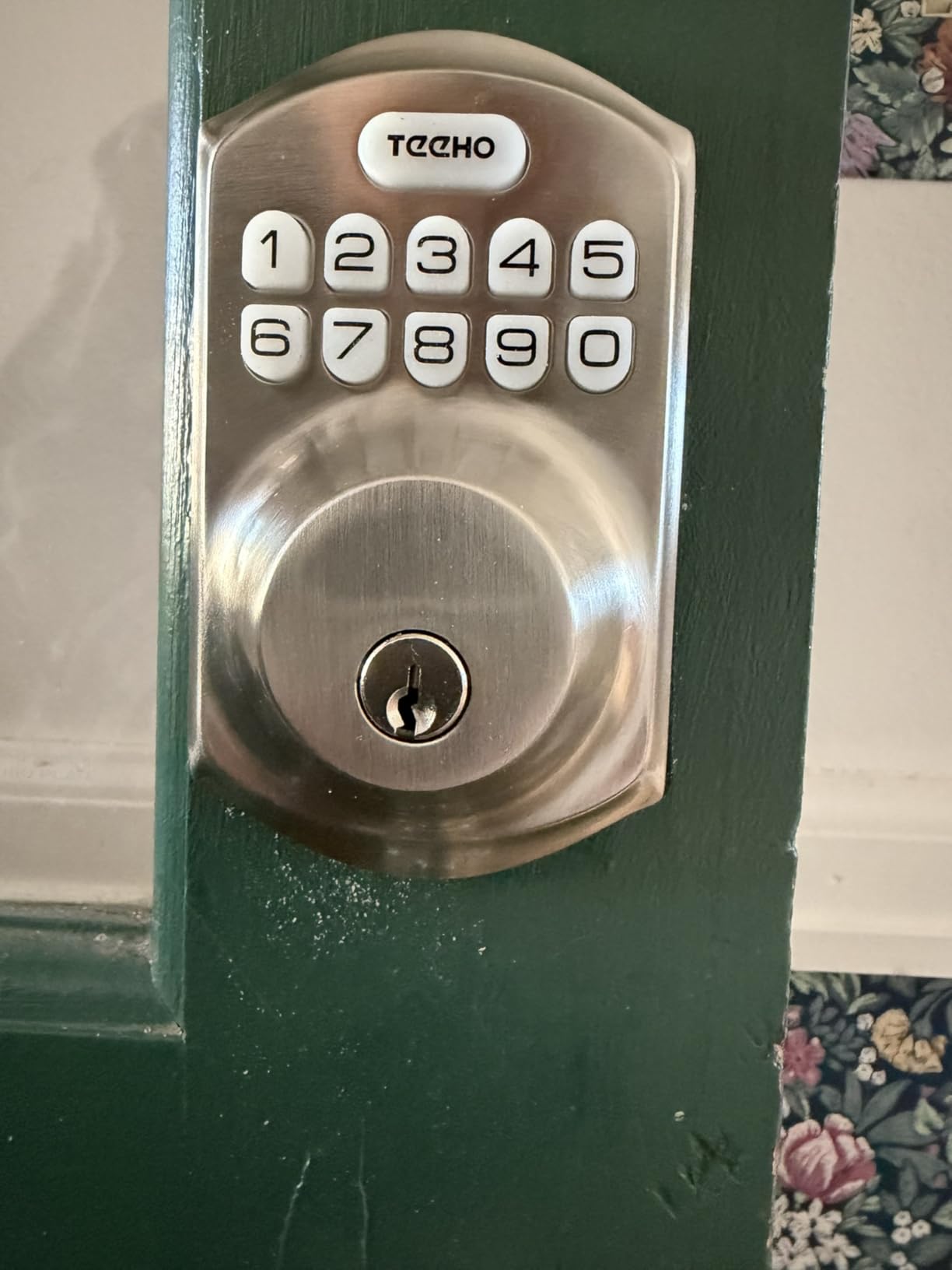 TEEHO TE001 Keyless Entry Door Lock with Keypad - Smart Deadbolt Lock for Front Door with 2 Keys - Auto Lock - Easy Installation - Satin Nickel customer photo 1