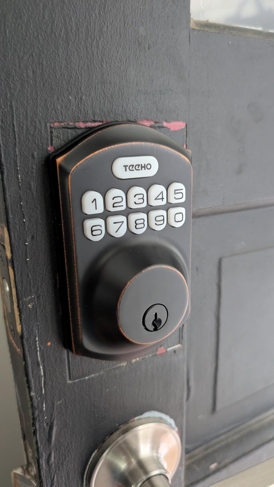 TEEHO TE001 Keyless Entry Door Lock with Keypad - Smart Deadbolt Lock for Front Door with 2 Keys - Auto Lock - Easy Installation - Satin Nickel customer photo 2