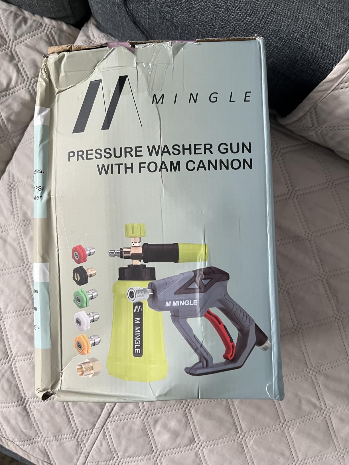 M MINGLE High Pressure Washer Gun Snow Foam Lance, 4000 PSI Cannon Foam Blaster Power Washer with 1/4