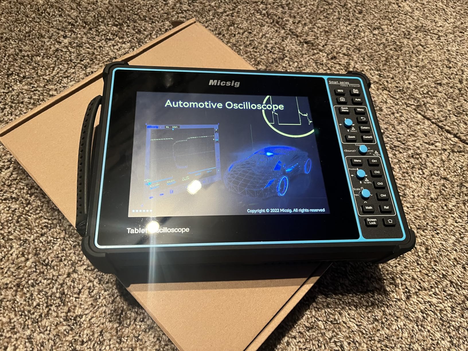 Micsig Oscilloscope SATO1004, Portable Handheld Automotive Oscilloscope with 4 Channels 100MHz Bandwidth 1GSa/s Sampling Rate, 8
