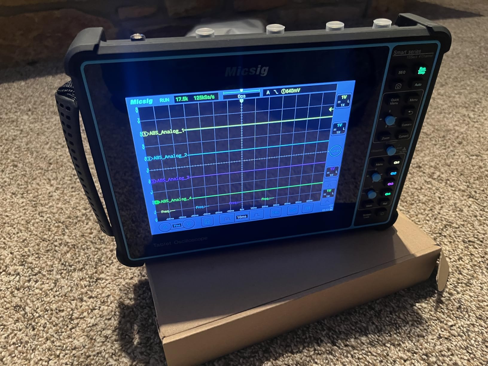 Micsig Oscilloscope SATO1004, Portable Handheld Automotive Oscilloscope with 4 Channels 100MHz Bandwidth 1GSa/s Sampling Rate, 8