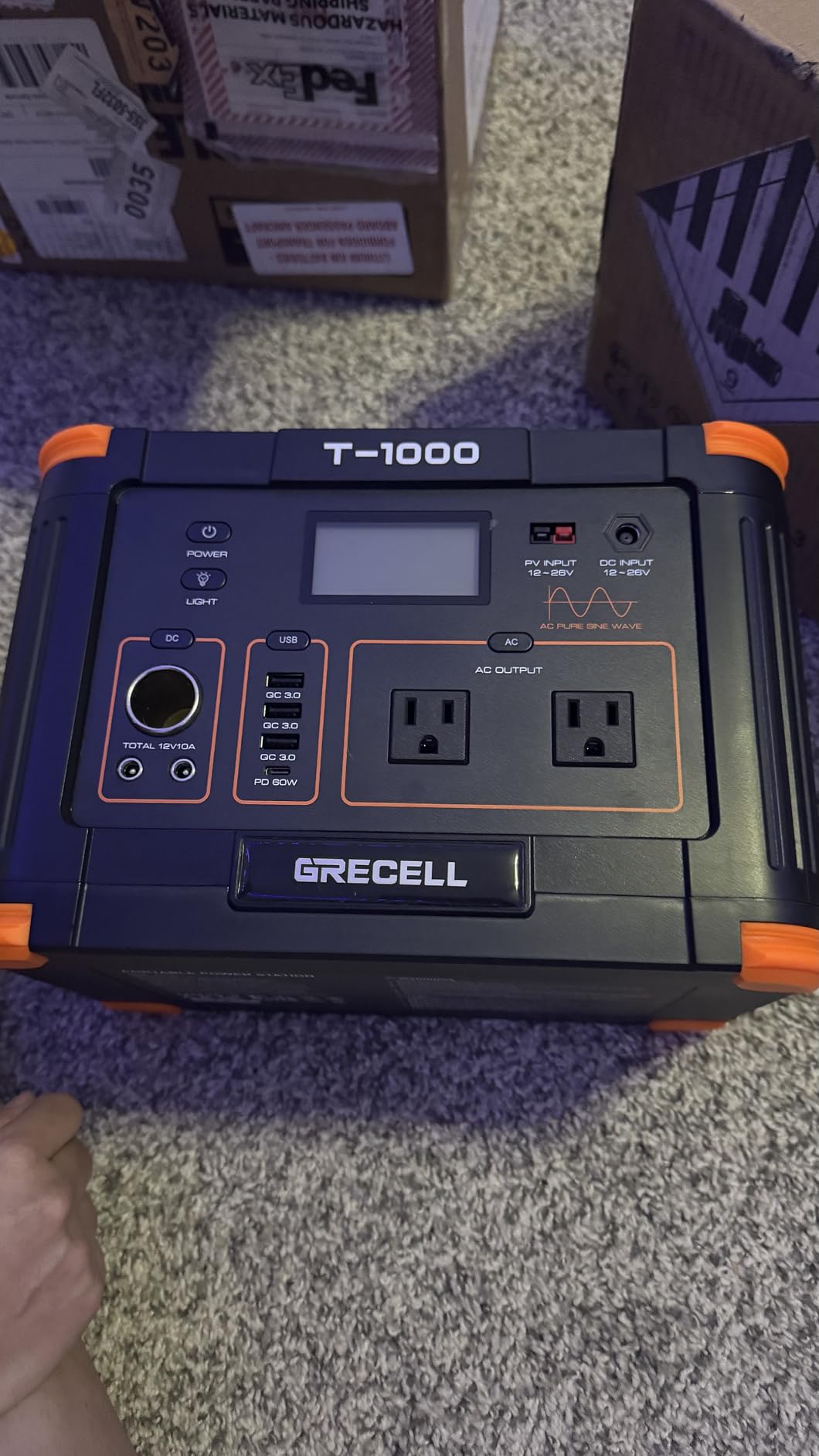 GRECELL 999Wh Solar Generator 1000W, Portable Power Station with 60W USB-C PD Output, 110V Pure Sine Wave AC Outlet Backup Lithium Battery for Outdoors Camping Travel Hunting Home customer photo 2