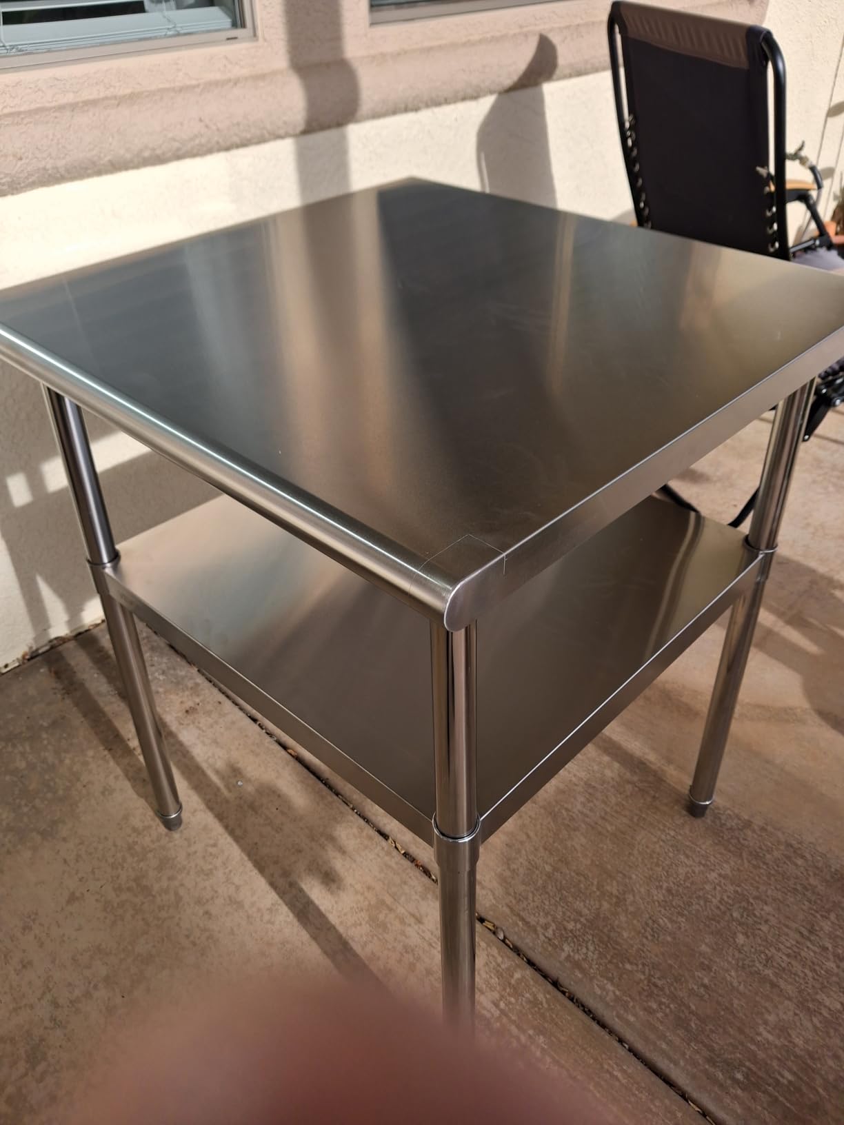 VEVOR Stainless Steel Prep Table, 30 x 30 x 36 Inch, 800lbs Load Capacity Heavy Duty Metal Worktable with Adjustable Undershelf & Feet, Commercial Workstation for Kitchen Garage Restaurant Backyard customer photo 1