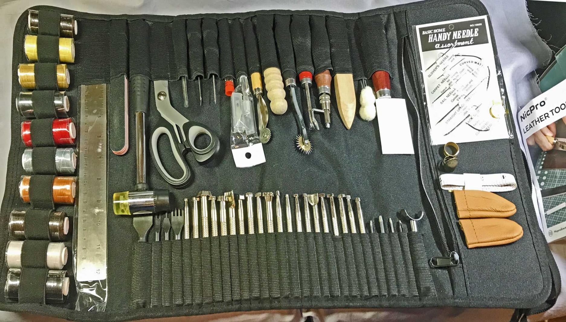Nicpro 85PCS Leather Tooling Beginner Kit with Custom Storage Bag | Adults Leather Working Craft Tools, For Stamping Sewing Carving Cutting Punching, Leather Making customer photo 1
