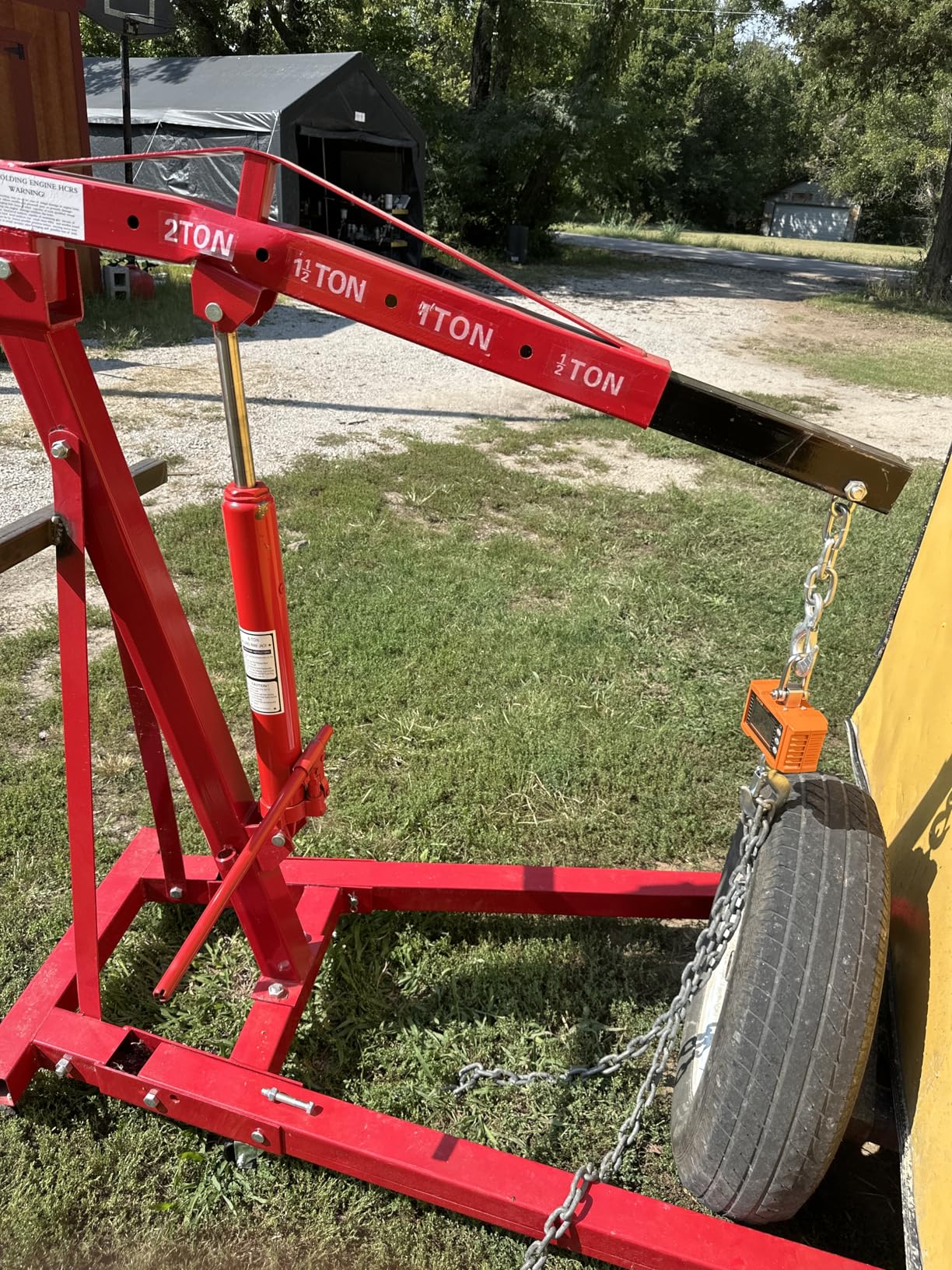 TUFFIOM 2 Ton Folding Hydraulic Engine Crane with Telescopic Boom and Outriggers and Hook, 4400 lbs Engine Hoist Workshop Crane Lifting Cherry Picker customer photo 2