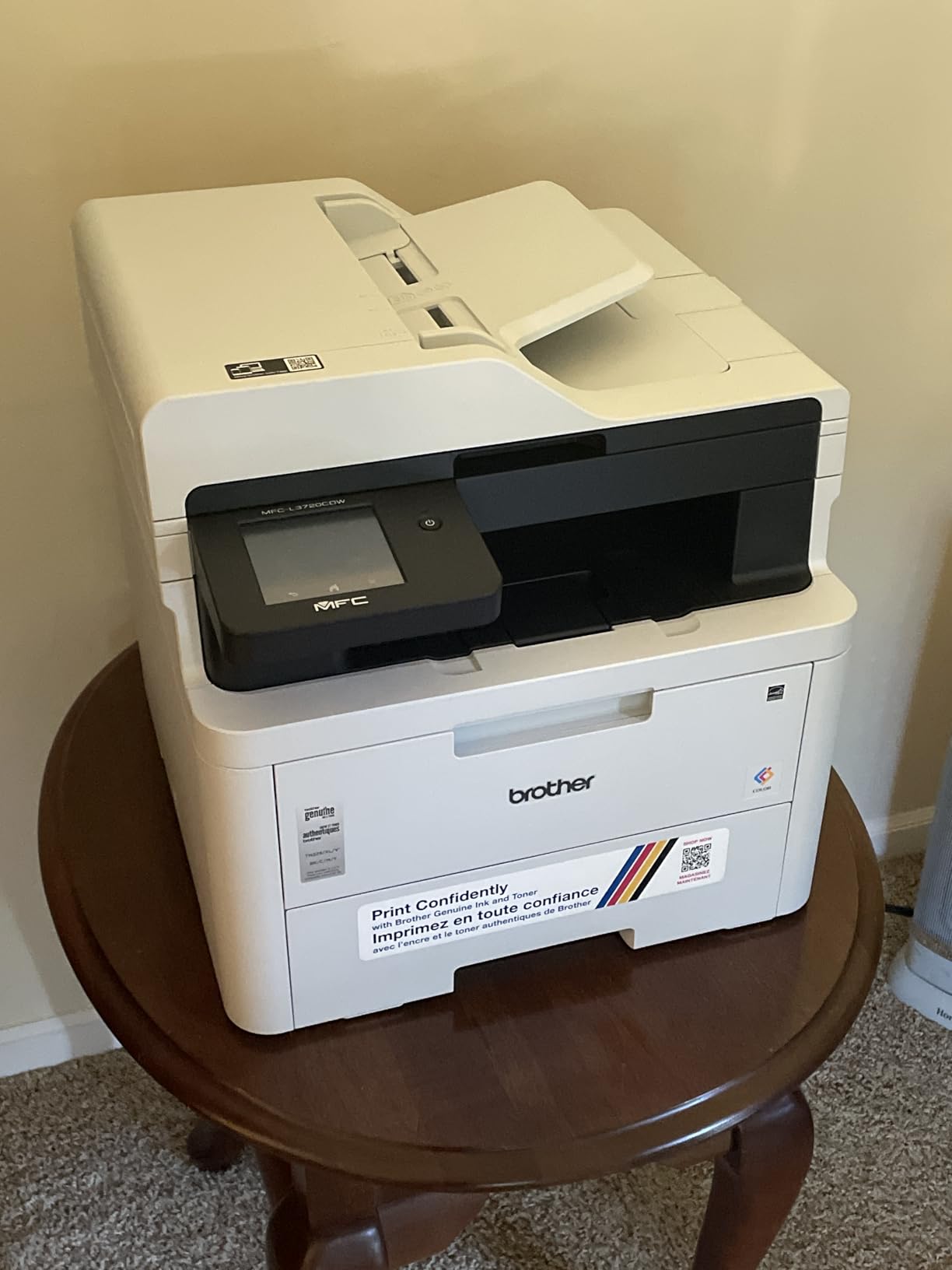 Brother MFC-L3720CDW Wireless Color Laser Printer, Scanner, Copier, Fax, Auto Duplex, 250-Sheet Capacity customer photo 1