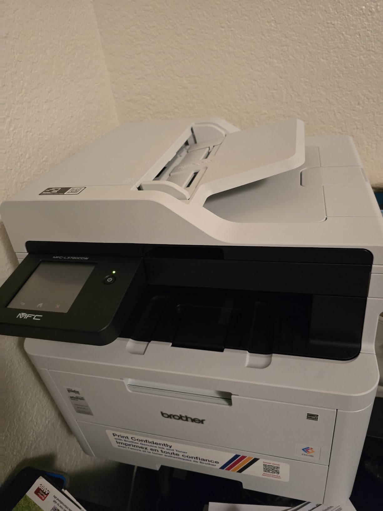 Brother MFC-L3720CDW Wireless Color Laser Printer, Scanner, Copier, Fax, Auto Duplex, 250-Sheet Capacity customer photo 2