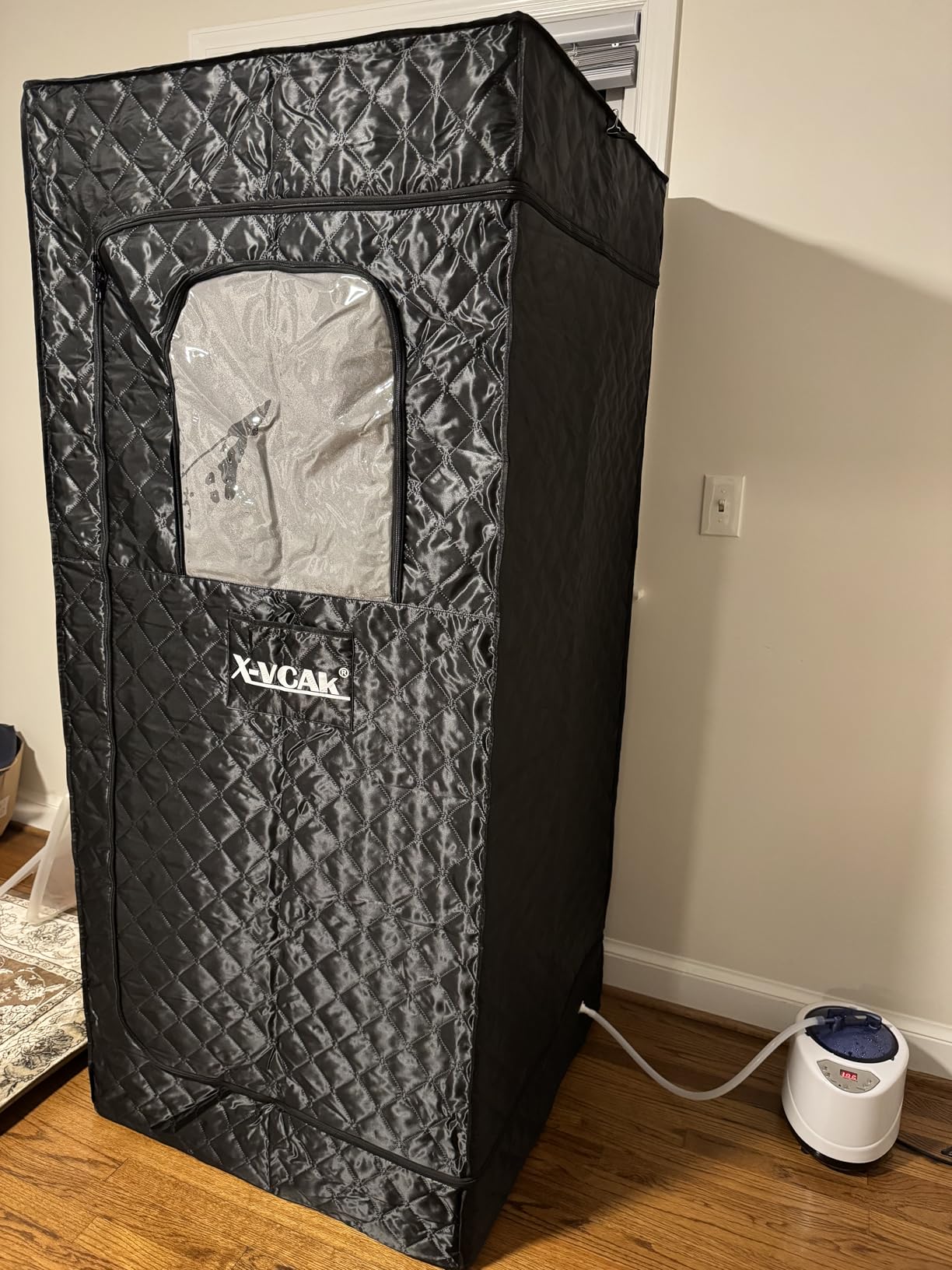 X-Vcak Upgraded Portable Sauna for Home,Relaxation, Steam Sauna for Home with Steamer, Remote Control, Folding Chair, 9 Levels customer photo 2