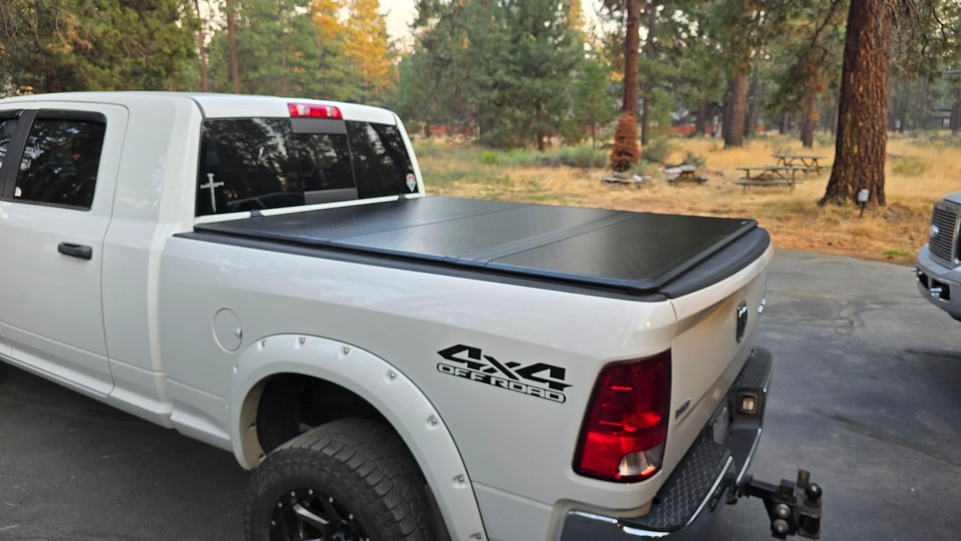 OEDRO FRP Hard Tri-fold Tonneau Cover Fold Truck Bed Covers Compatible with 2002-2026 Dodge Ram 1500 (Inclu. Classic & New), 2003-2026 Dodge Ram 2500 3500 with 6.4 Feet Bed w/o Ram Box customer photo 1