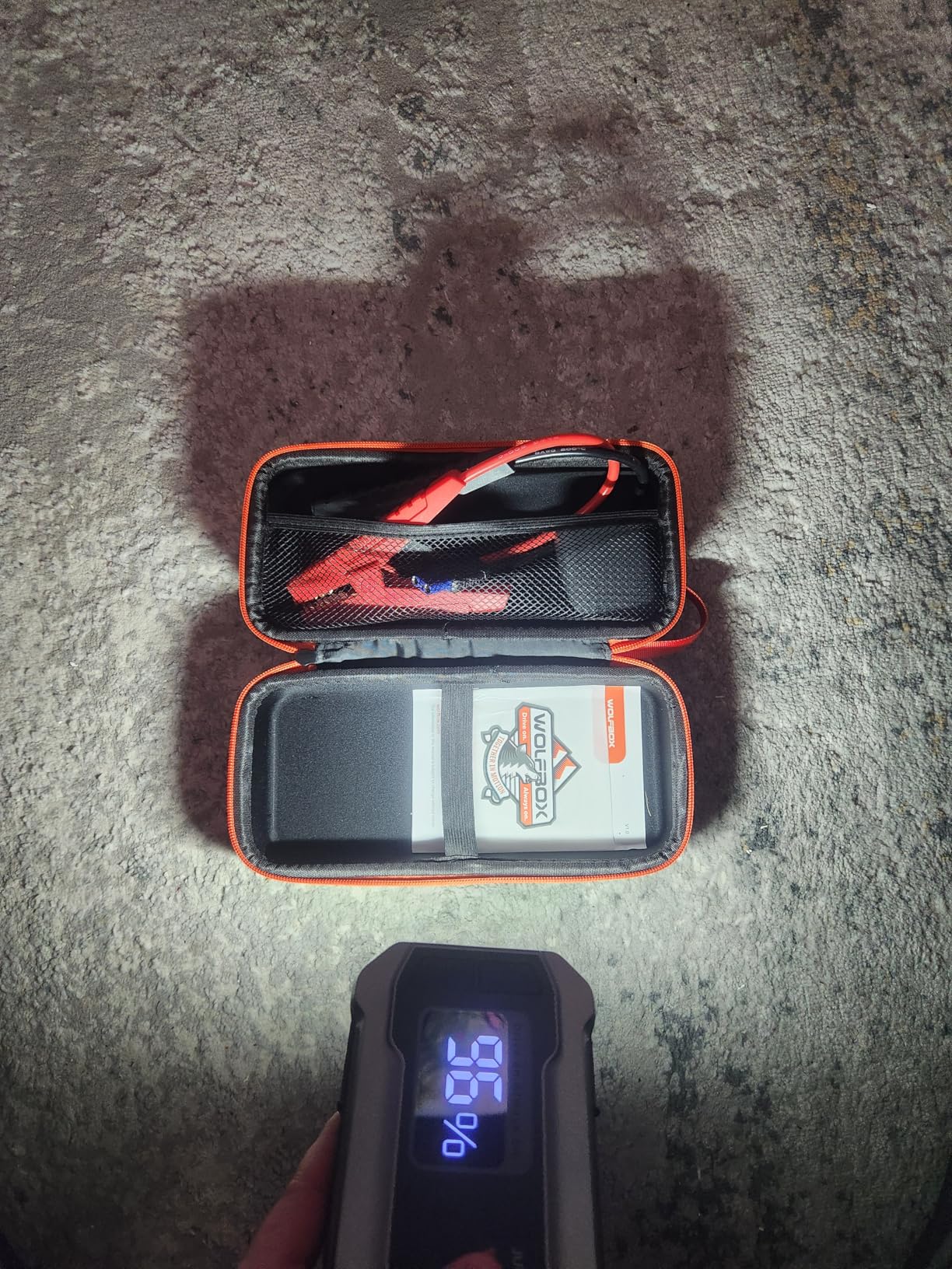 WOLFBOX 4000A Jump Starter,12V Car Battery Jumper Starter Portable with 65W Quick Charger,LED Display,88.8Wh Booster Jump Box Pack (10L Gas 10L Diesel Engine) with LED Light,Jumper Cables customer photo 2