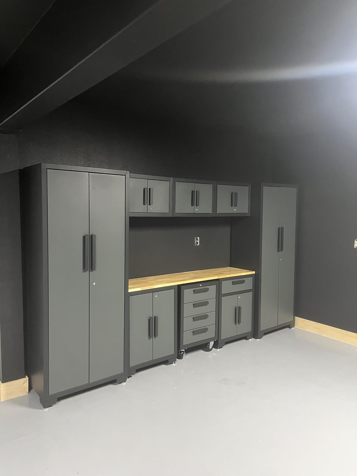 Torin Garage Cabinets Storage System, 9 Piece Included Steel Drawers Rolling Chest,Locked Storage Cabinet, Perfect for Organizing Garage and Tools, 129.92, Black/Grey customer photo 2
