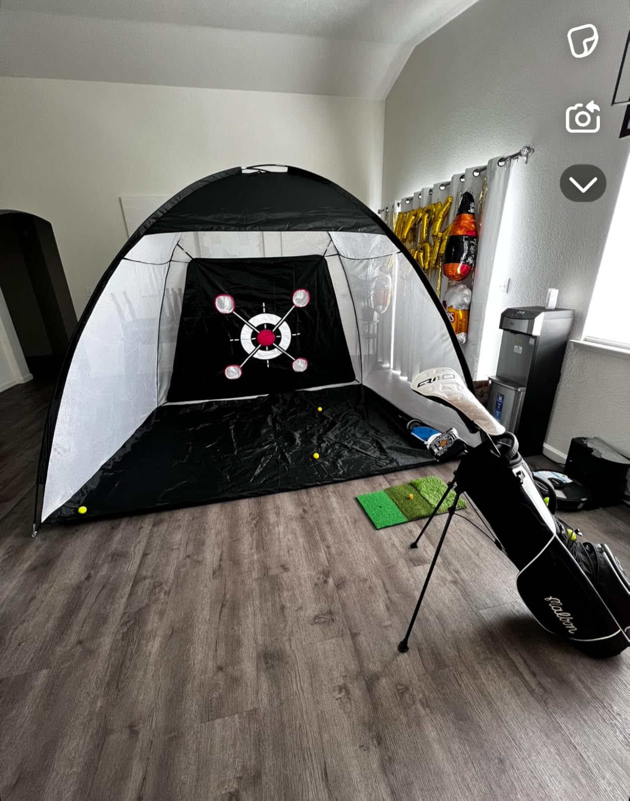 Golf Net with Practice Mat, Golf Hitting Aid Nets 10x7FT for Backyard Driving Chipping Training Swing with Target Mat Balls for Outdoor Indoor, Gifts for Men Dad Him and Golfer customer photo 1