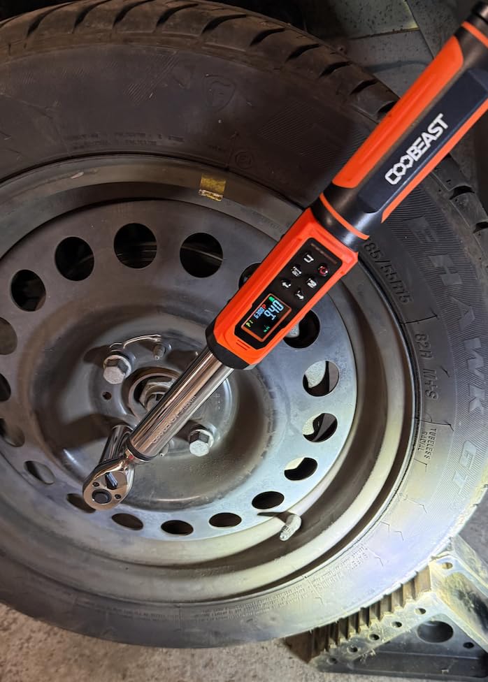 coobeast Digital Torque Wrench, 3/8 Drive Electronic Torque Wrench with Preset Value(1.5-99.5 Ft-lbs./2-135Nm), Buzzer and LED Flash Five Units of Measure for Bike Motorcycle Car customer photo 2