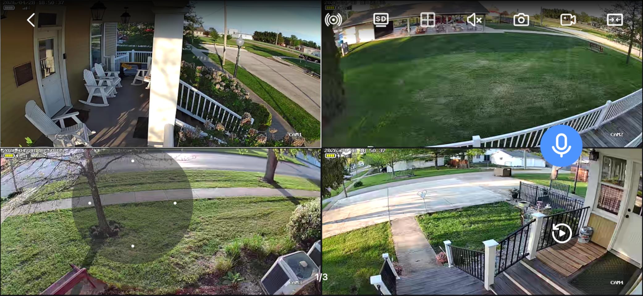 Hiseeu Solar Camera Wireless Outdoor, Home Security Camera System, 2.4G & 5G WiFi, Solar-Powered 4MP 4 Cam-Kit, Color Night Vision, 360° View, Pan & Tilt, 500GB HDD Local Recording, No Subscription customer photo 1