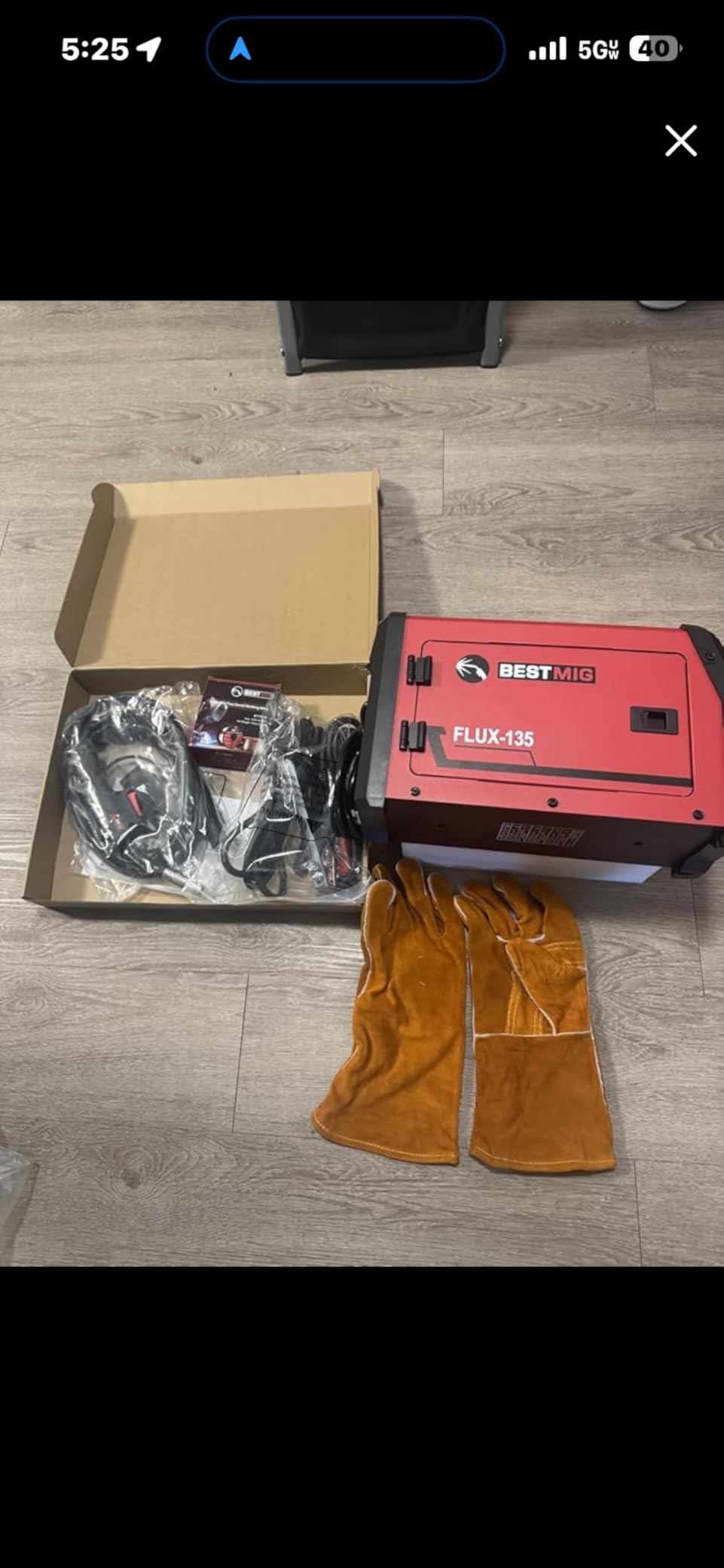 BESTMIG 135A MIG Welder - 3-in-1 Flux Core Welder, MIG/Lift TIG/Stick Welding Machine - Portable IGBT Inverter - 110V with Welder Helmet and Gloves (Red Black, MIG 135A Welder) customer photo 1