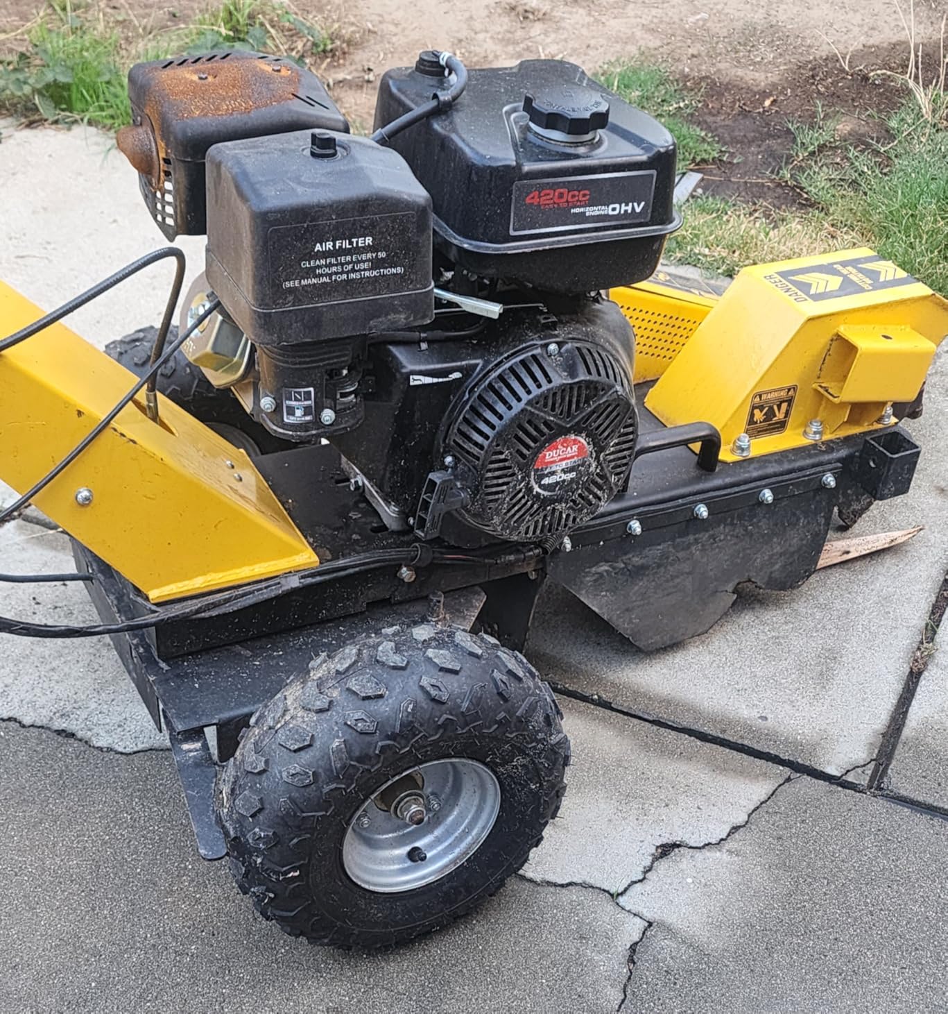 MechMaxx 15-Inch 420cc 15HP Electric Start Gasoline Stump Grinder with Tow Bar customer photo 1