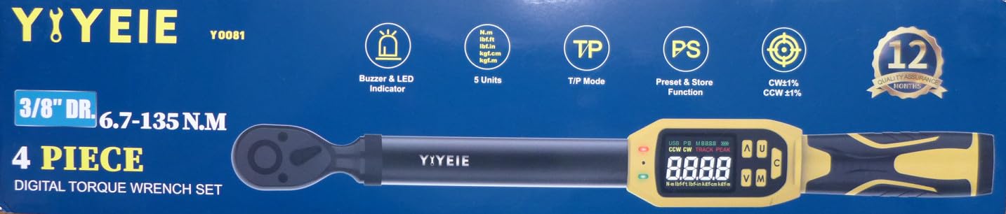 YIYEIE Digital Torque Wrench 3/8