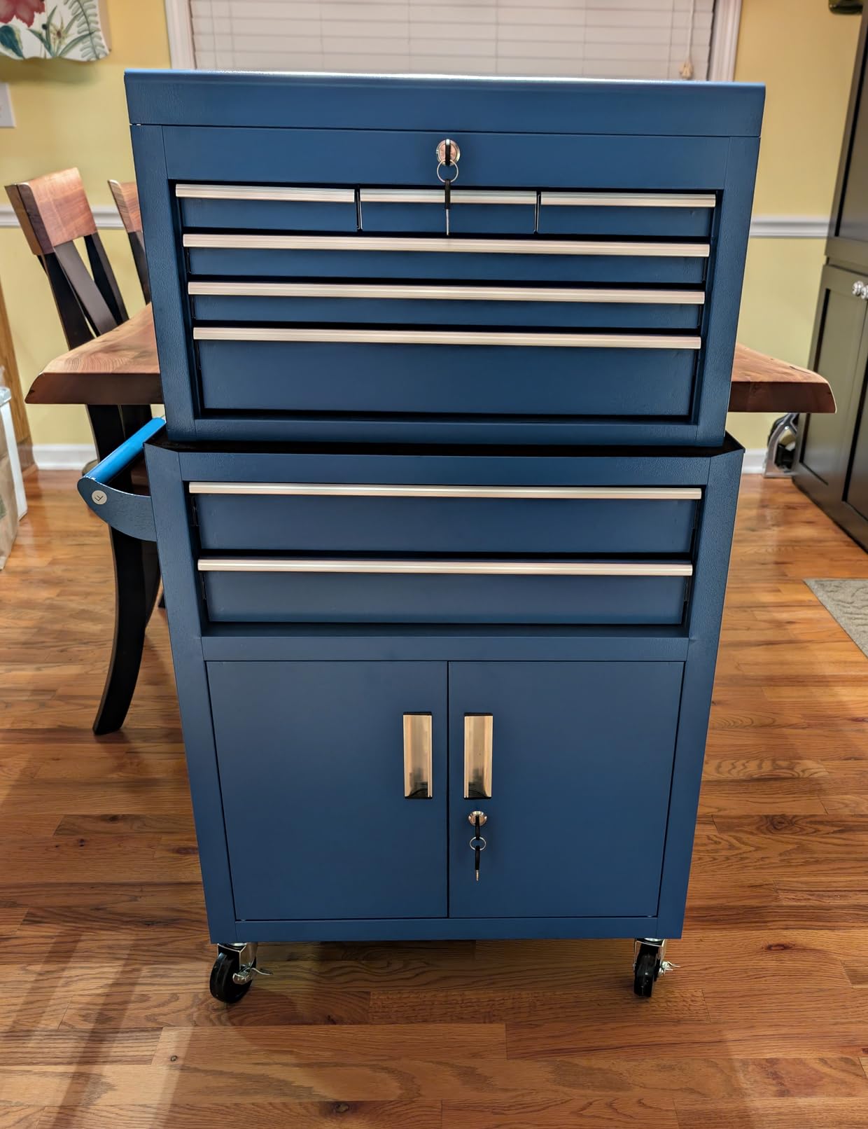 INTERGREAT 8-Drawers Rolling Tool Chest, Assembled Tool Chest with Wheels, Detachable Top Tool Box, Tool Cabinet for Repair Room, Warehouse customer photo 1