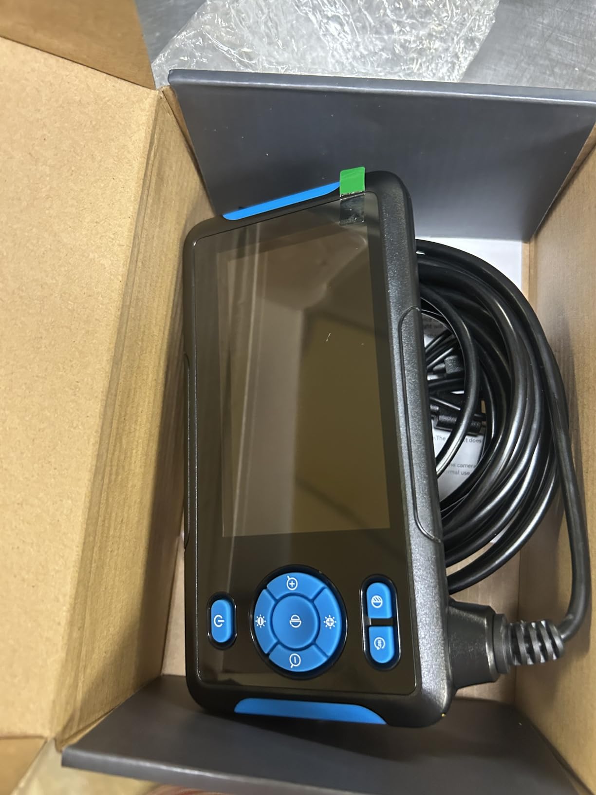 T TAKMLY Endoscope Camera with Light, Dual Lens 1080P Industrial Borescope with 8 LED Lights, 4.3'' Inspection Snake Cameras, 16.4FT Semi-Rigid Cable, IP67 Waterproof (Blue) customer photo 1