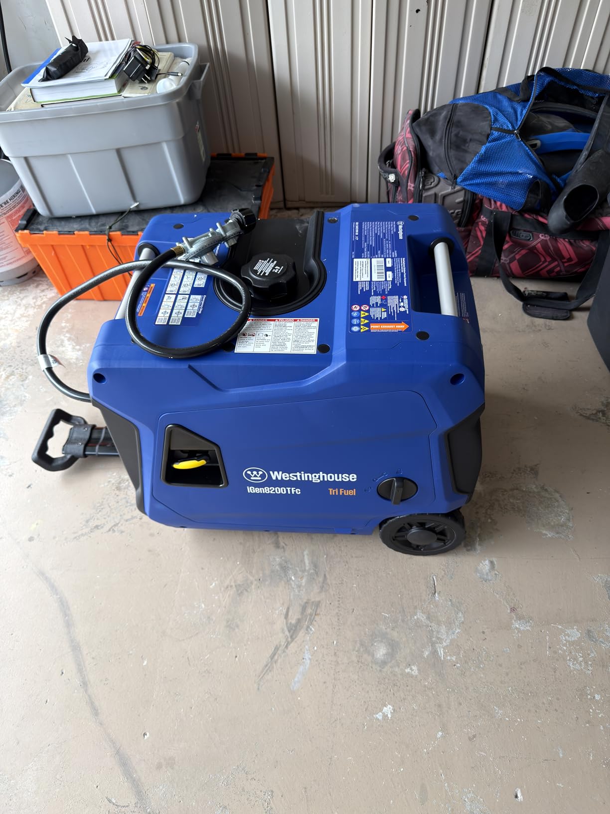Westinghouse 8200 Peak Watt Tri-Fuel Portable Inverter Generator, Remote Electric Start, Transfer Switch Ready, Gas, Propane, Natural Gas, Low THD, Safe for Electronics, Parallel Capable, CO Sensor customer photo 1