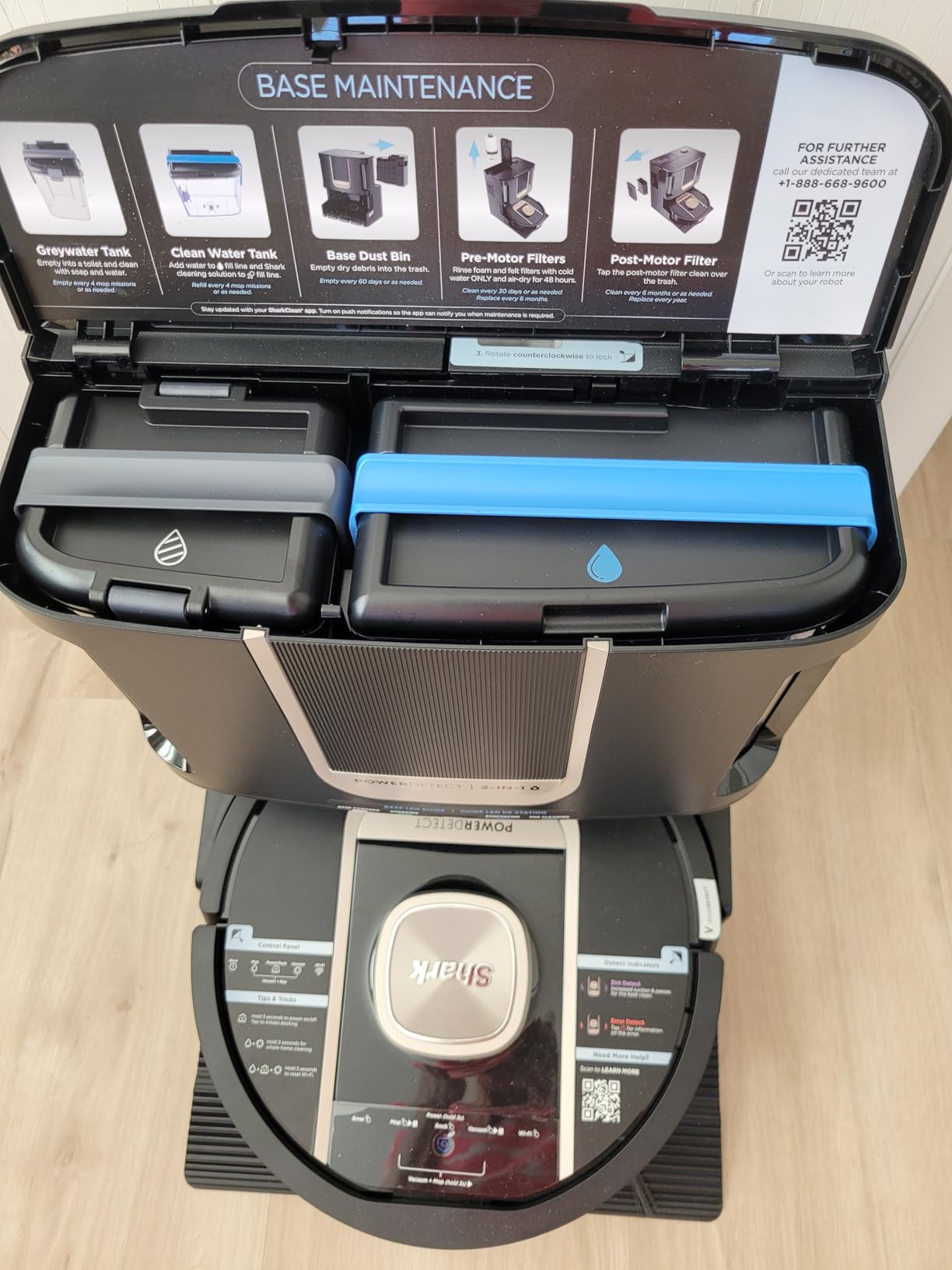 Shark Robot Vacuum & Mop Combo, PowerDetect ThermaCharged NeverTouch Pro, Self-Emptying, Self-Refill with Heated Mop Cleaning, 60-Day Capacity, 30-Day Tank, 6 Power Detect Technologies, Black, RV2920XE customer photo 2