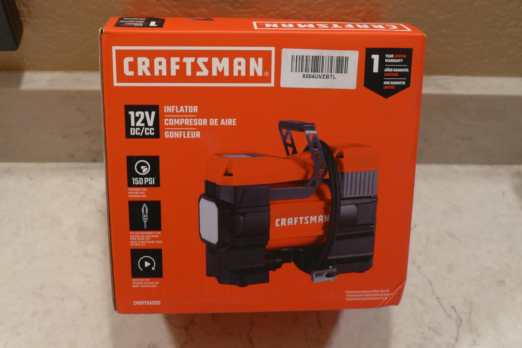 CRAFTSMAN 12V Tire Inflator Portable Air Compressor, Up to 150 PSI with Digital Gauge & Auto Shut-Off, LED Light, 12V DC Car Plug Compact Air Pump for Car Tires, Bikes & Sports customer photo 2