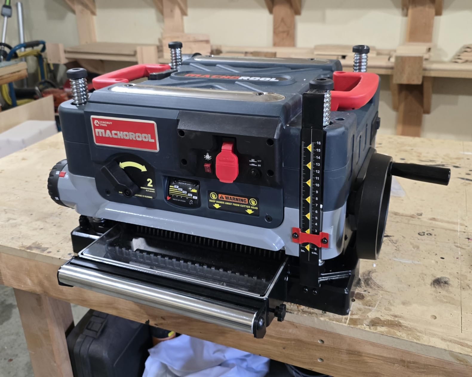 FINDBUYTOOL 13-Inch Thickness Planer with Helical Cutterhead - 2.5HP Motor customer photo 1