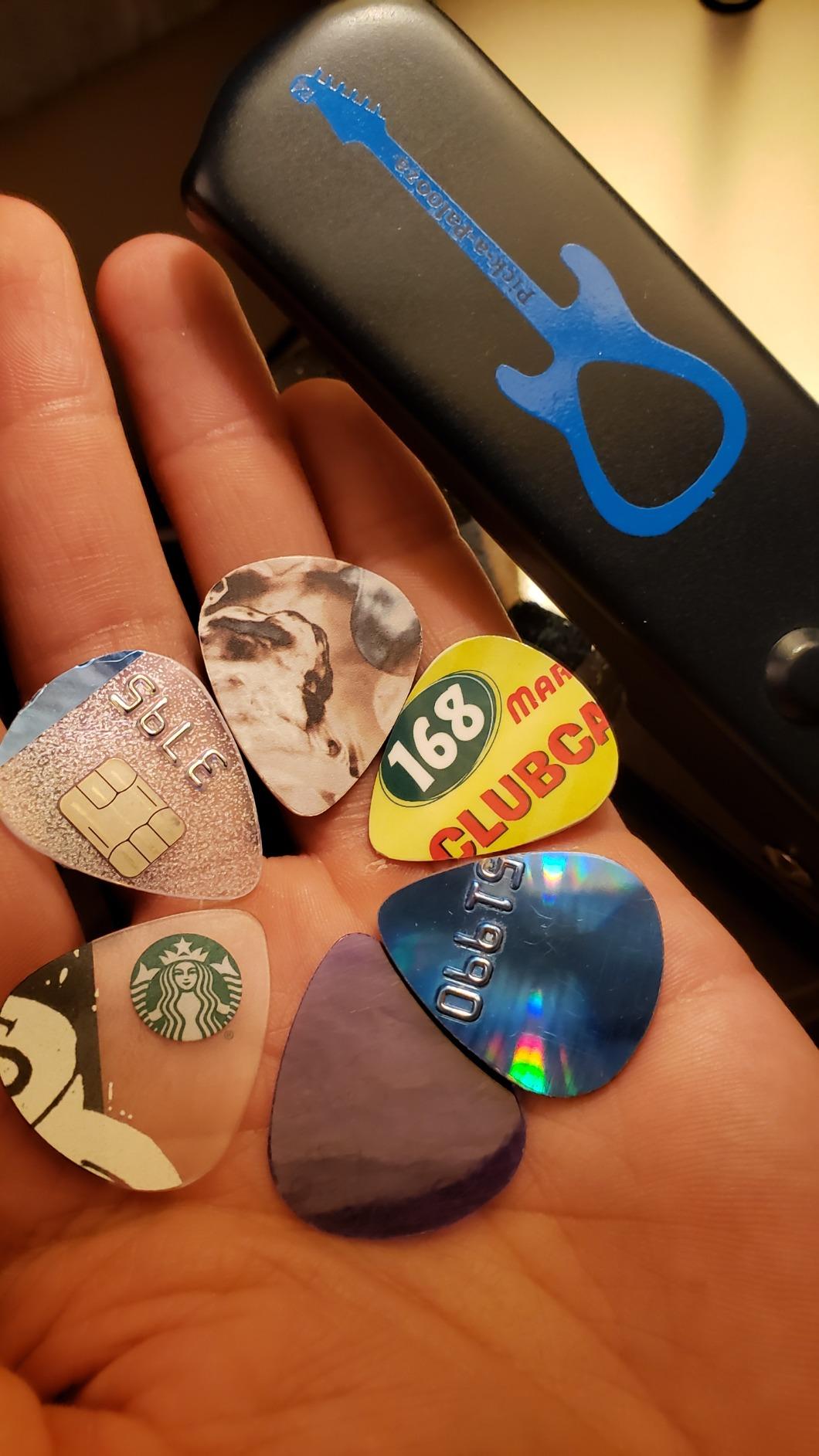 DIY Guitar Picks Punch Mega Pack - Custom Pick Maker for Musicians - Features Leather Key Chain Holder, Pick Strips with Artwork & File customer photo 1