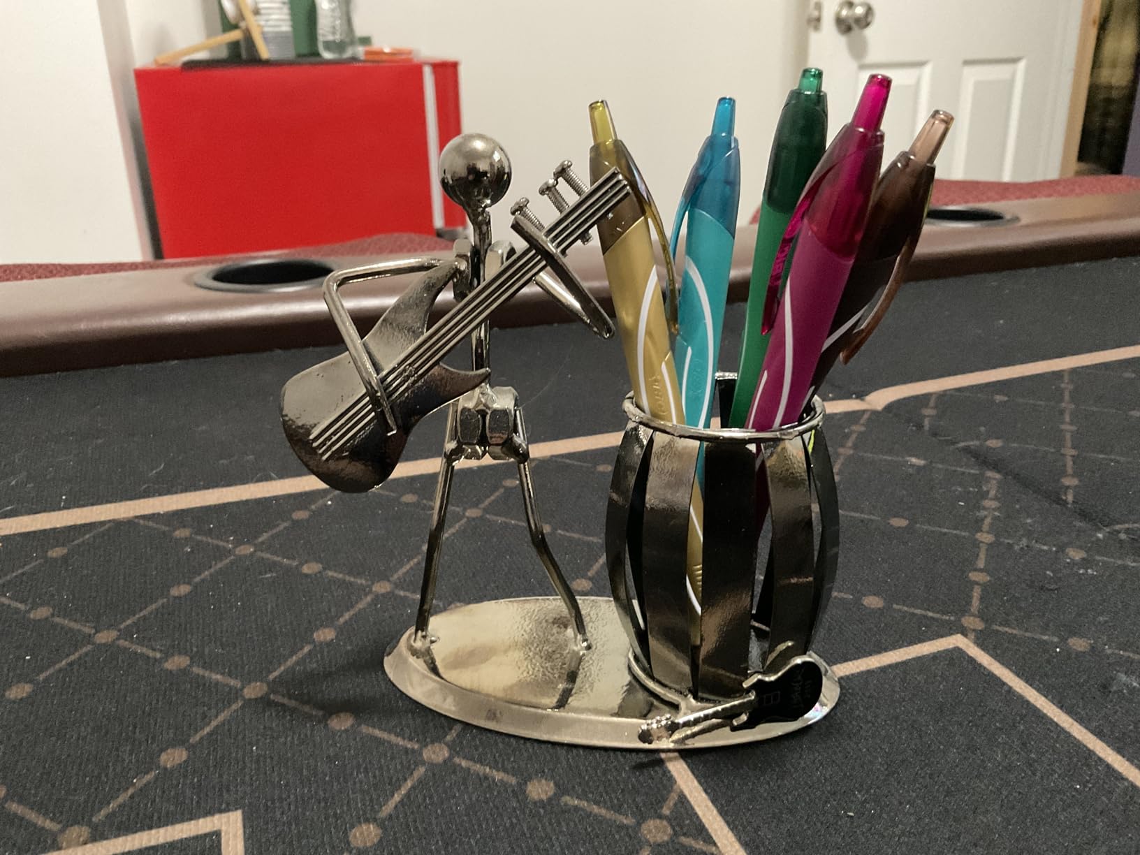 MyGift Pen Holder For Desk, Office Decor Desk Accessories Music Decor Guitar Accessories Gifts For Men Guitar Players customer photo 1