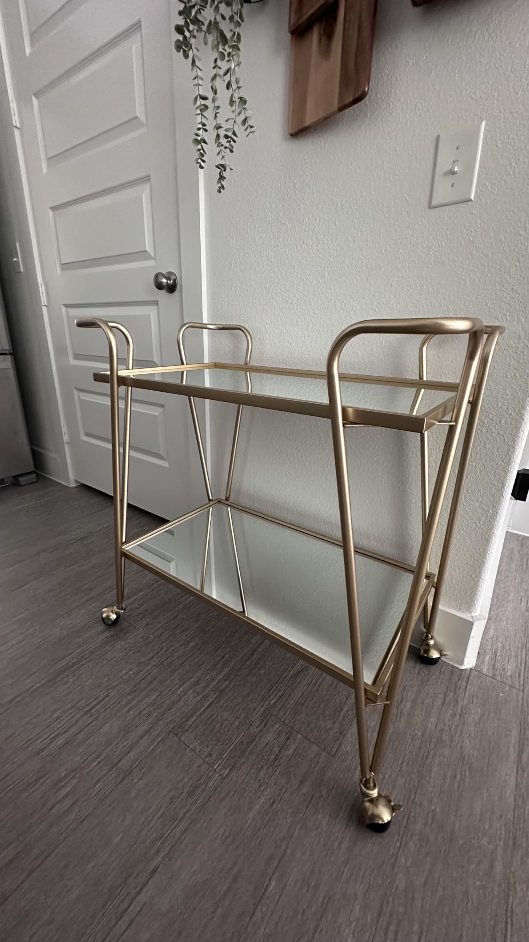 Linon Gina Mid-Century Bar Cart, Gold customer photo 2