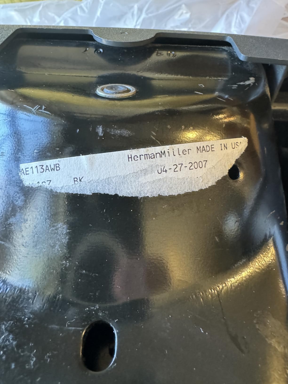 Herman Miller Aeron Drafting Stool Size B with After Market Drafting Ring, Aluminum customer photo 2