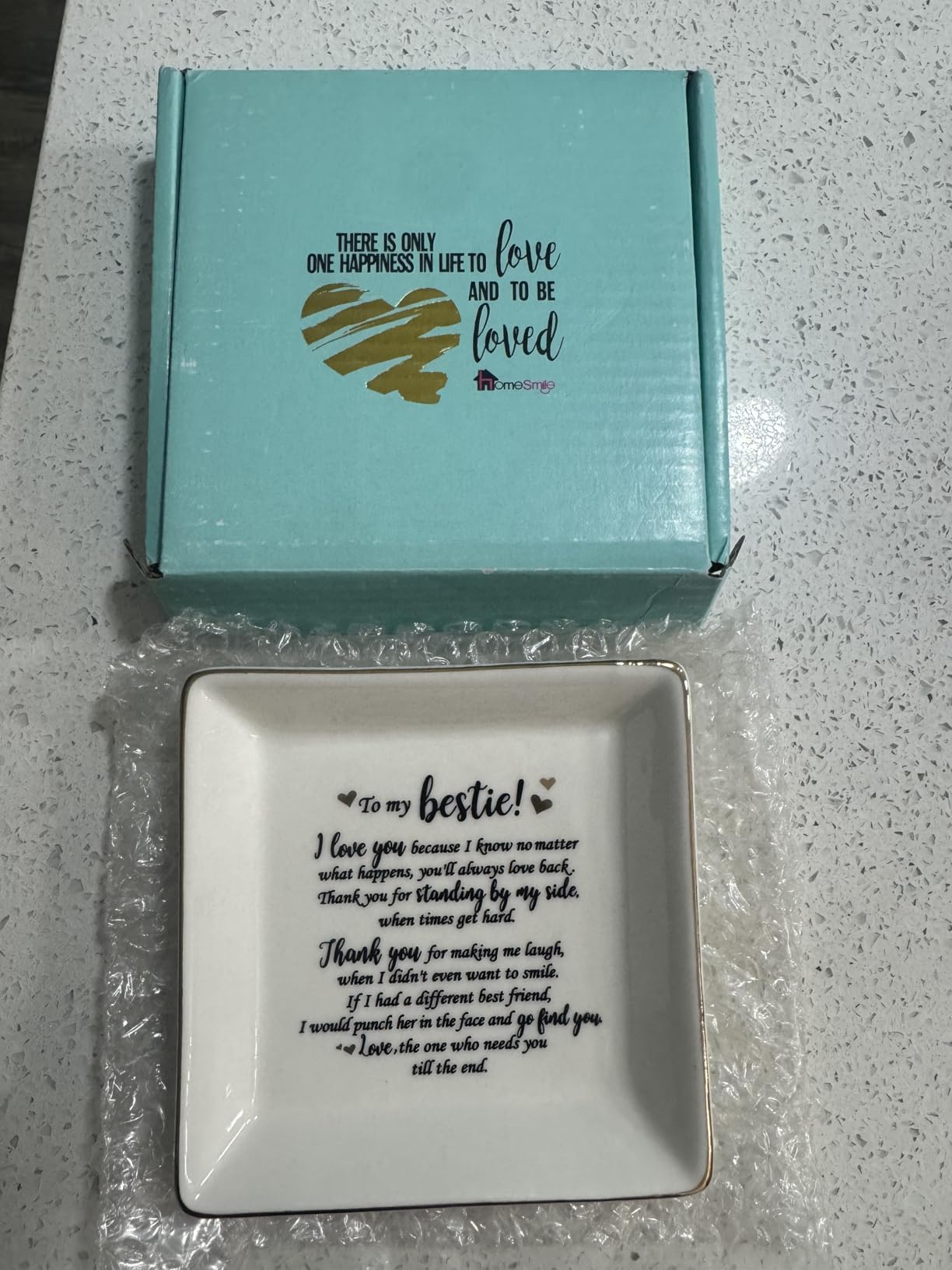 HOME SMILE Ceramic Ring Dish Jewelry Tray-Mom Gifts, Remember I Love You Mom - Mother's Day Birthday Gifts for Mom customer photo 1