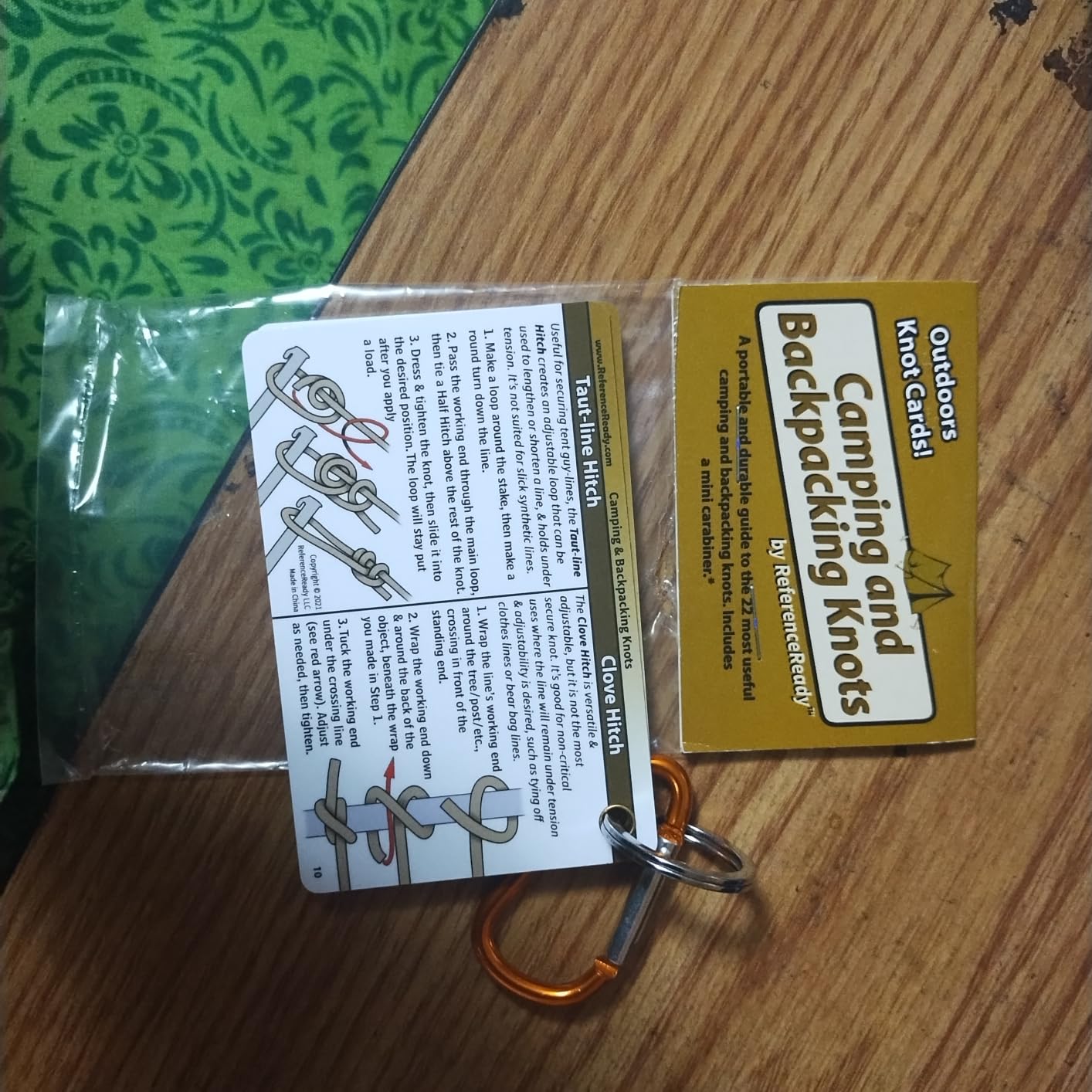 ReferenceReady Outdoor Knots Pocket Guide - Waterproof Knot Tying Cards with Mini Carabiner, 22 Rope Knots for Camping, Backpacking, Scouting and Wilderness Survival customer photo 2