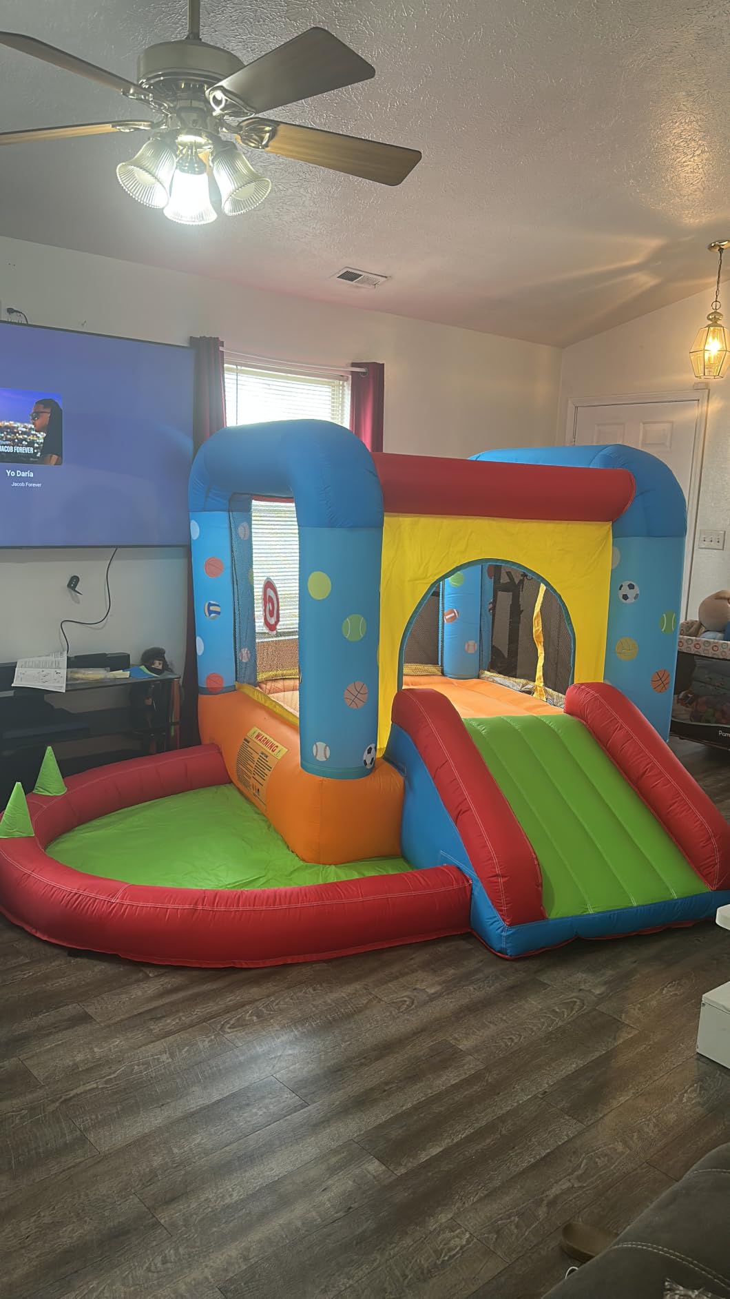 Step4Fun Inflatable Bounce House, Kids Castle Slide Bouncer for Children Jumping Outdoor and Indoor Party, Baby Backyard Water Jumper Toy with Blower, Ball Pit Pool, Ideal Gifts customer photo 1