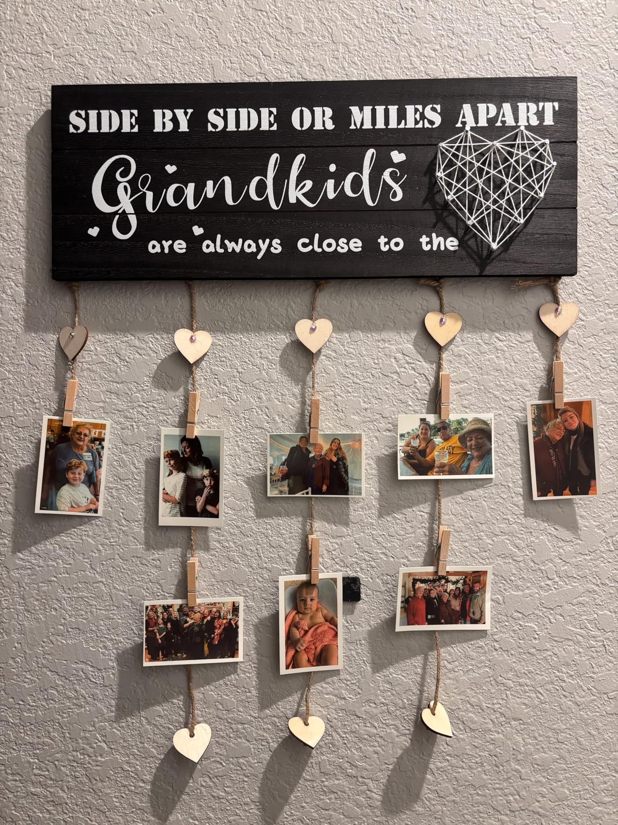 GEMTEND Grandma Gifts Nana Photo Holder, Gifts for Grandmother Present from Granddaughter and Grandson, Clips and Twine for Photo Hanging, Grandkids Photo Frame for The Best Grammy Ever Gift customer photo 2