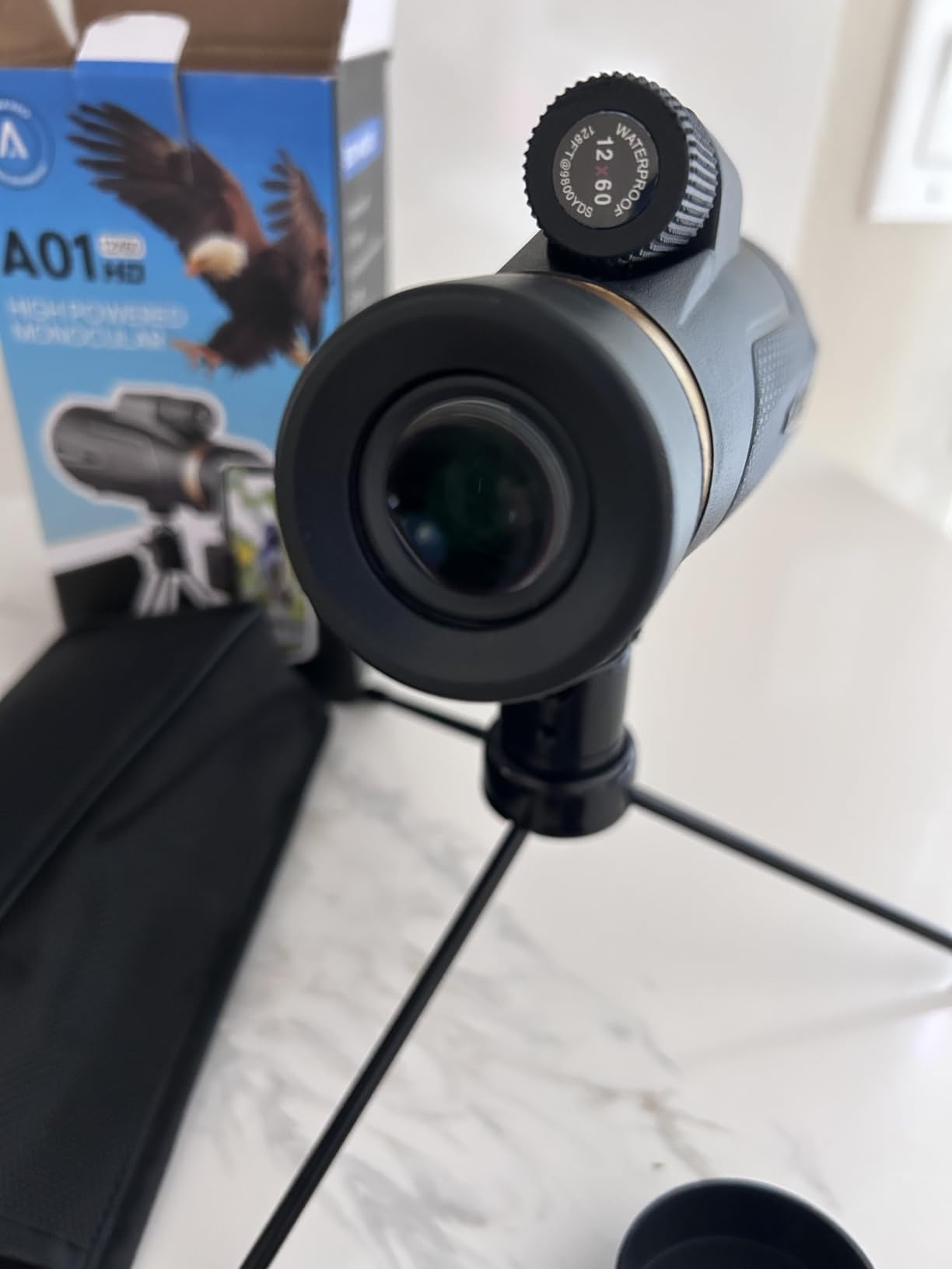 Birthday Gifts for Men Dad Husband Teen, 12x60 Monocular for Outdoor/Hiking | Unique Gifts for Fathers Day & Christmas, with Phone Adapter & Tripod, Gifts for Camping Birdwatching Travel Photography Hunt customer photo 2