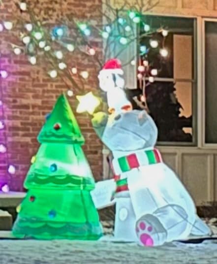 Joiedomi 6 FT Long Christmas Inflatable Polar Bear and Penguin with Campfire Decoration, Blow Up Yard Decoration Christmas Inflatable with Build-in LEDs Blow Up for Xmas Party, Lawn, Winter Decor customer photo 2